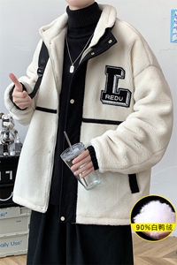 冬装青少年羊羔绒外套加绒加厚休闲羽绒服男女 8103-P185 控价258图片