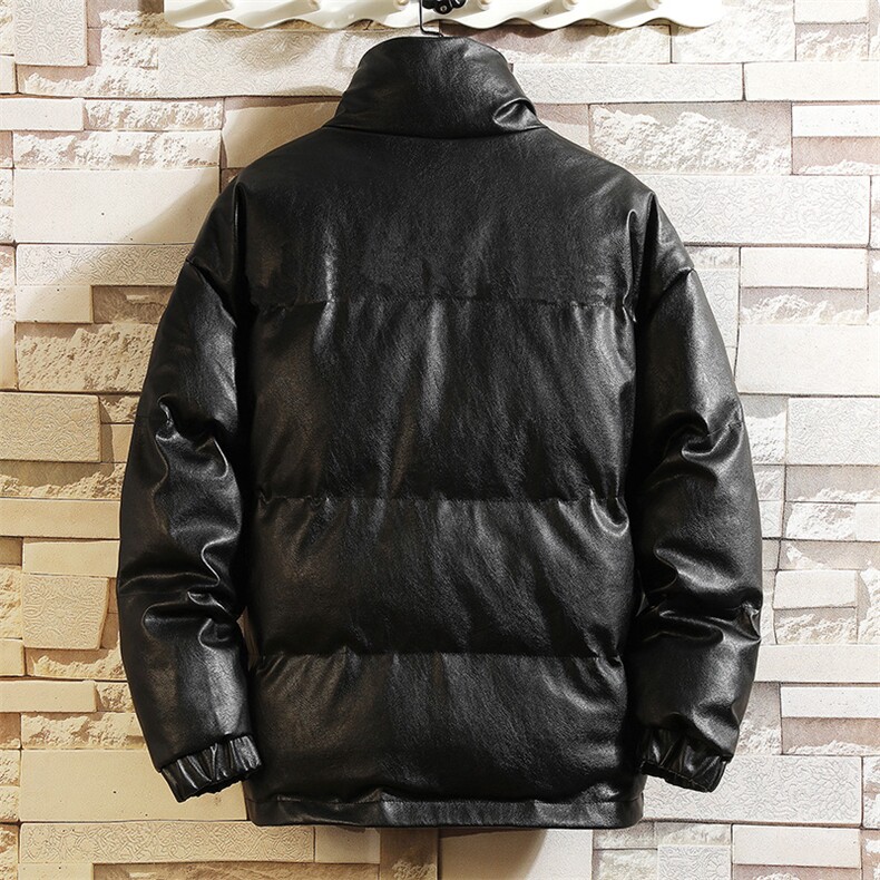 PM51098-P120立领pu皮棉衣男大码面包服男棉服男棉袄男,男装棉衣,电商A040A