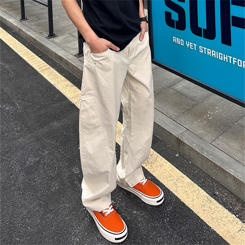 春秋季户外直筒伞兵裤微弹百搭打褶登山裤美式工装冲锋休闲裤男，男装工装外套，四季星座505