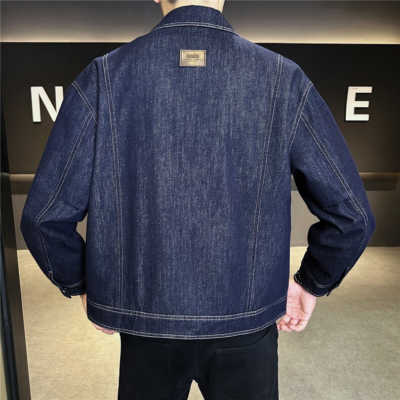 秋季2025新款牛仔夹克外套男翻领潮牌男装上衣A313-99051-P155,男装工装外套,电商A313