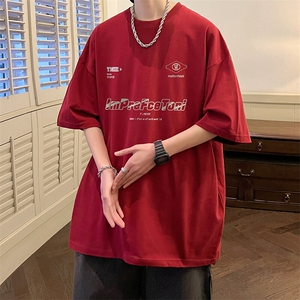 抖音得物二开 现货 220克夏装重磅美式高街宽松短袖t恤 MT187图片