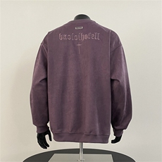 鹿皮绒长袖T恤男春秋季美式复古潮流宽松圆领休闲上衣WY72-P52，男装卫衣，星座308B-1