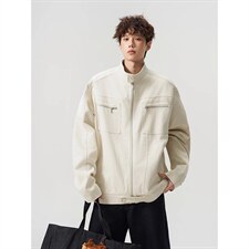 26春装高品质老钱风立领夹克外套男女美式潮牌拉链工装风宽松上衣，男装夹克，电商A486