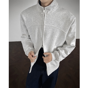 外套重磅加绒奥粒绒短款500克拉链立领卫衣短宽套头 RH5321JR-P65图片