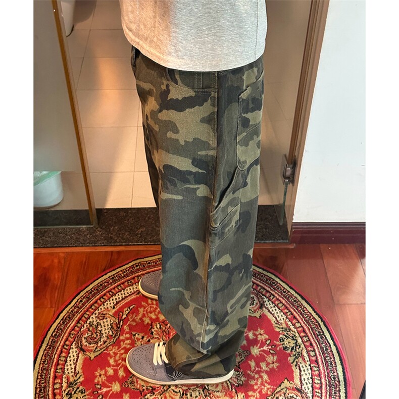 高品质纯棉美式复古迷彩弯刀男女款工装长裤LY6005-P68,男装工装外套,星座610A-1