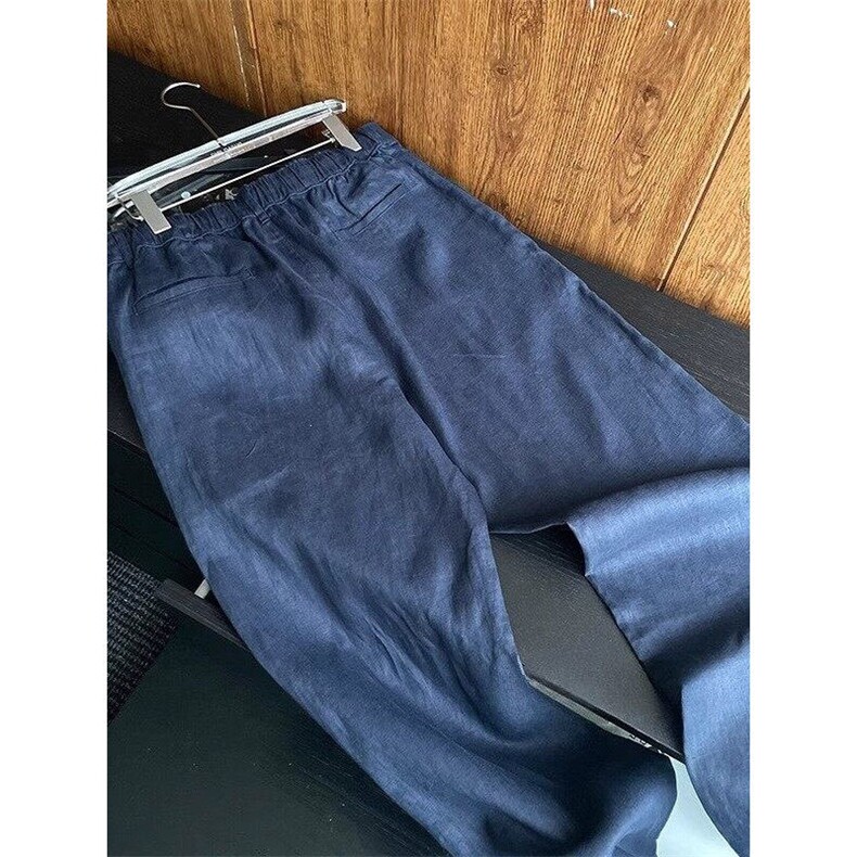 亚麻直筒男士阔腿裤韩系通勤cleanfit穿搭K08003P50,男装休闲裤,星座1004（原星座815-3）