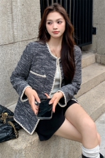 法式气质重工圆领小香风外套女2025春秋季新款显瘦高级感流行上衣，女装短外套，天使之佳话