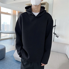抖音得物品质26春装美式高街重磅纯色一粒扣连帽卫衣外套W85，女装短外套，电商A486-1
