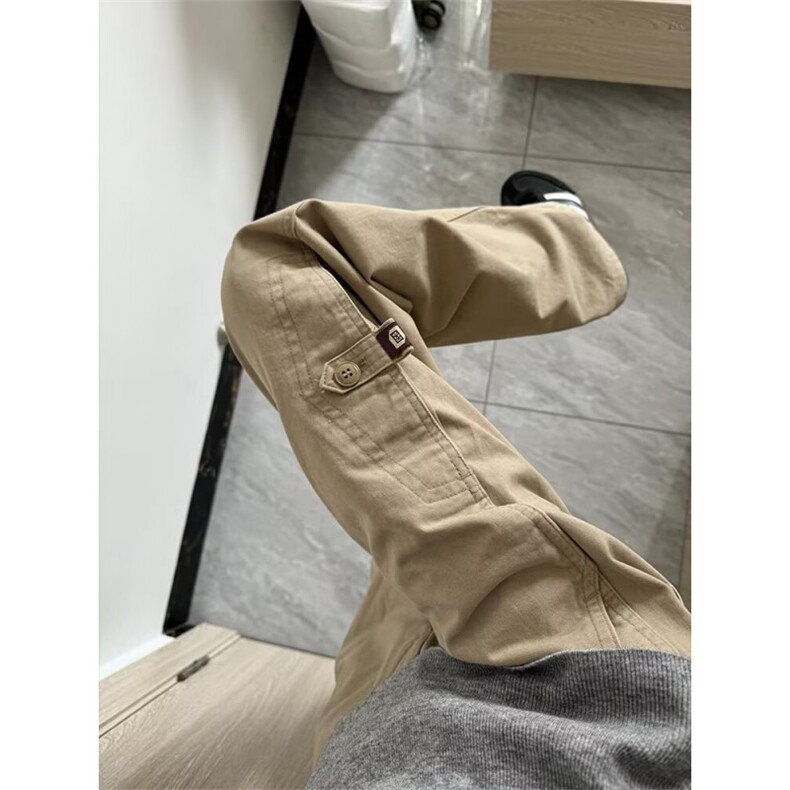 秋季宽松直筒休闲裤男士多口袋大码户外工装裤阔腿长裤子，男装工装外套，四季星座505