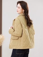 2025年秋秋冬新款长袖棉衣外套单排扣百搭，女装短外套，小林双子