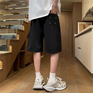 美式华夫格刺绣拼色短裤男夏运动五分裤X416B-1-DK1108-特P30限58图片