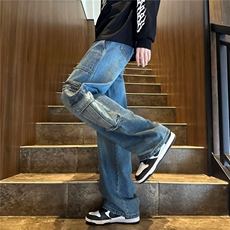 青春流行ins男直筒水洗牛仔裤X65P60，男装牛仔裤，星座1116-2
