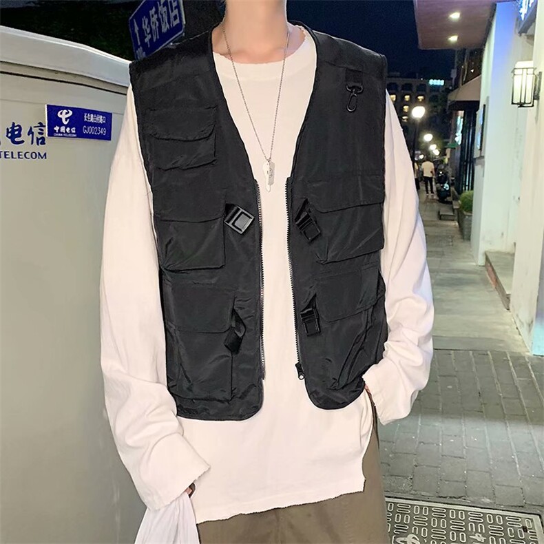 户外摄影潮牌情侣机能战术工装多口袋男女马甲背心坎肩MJ01-P30图片