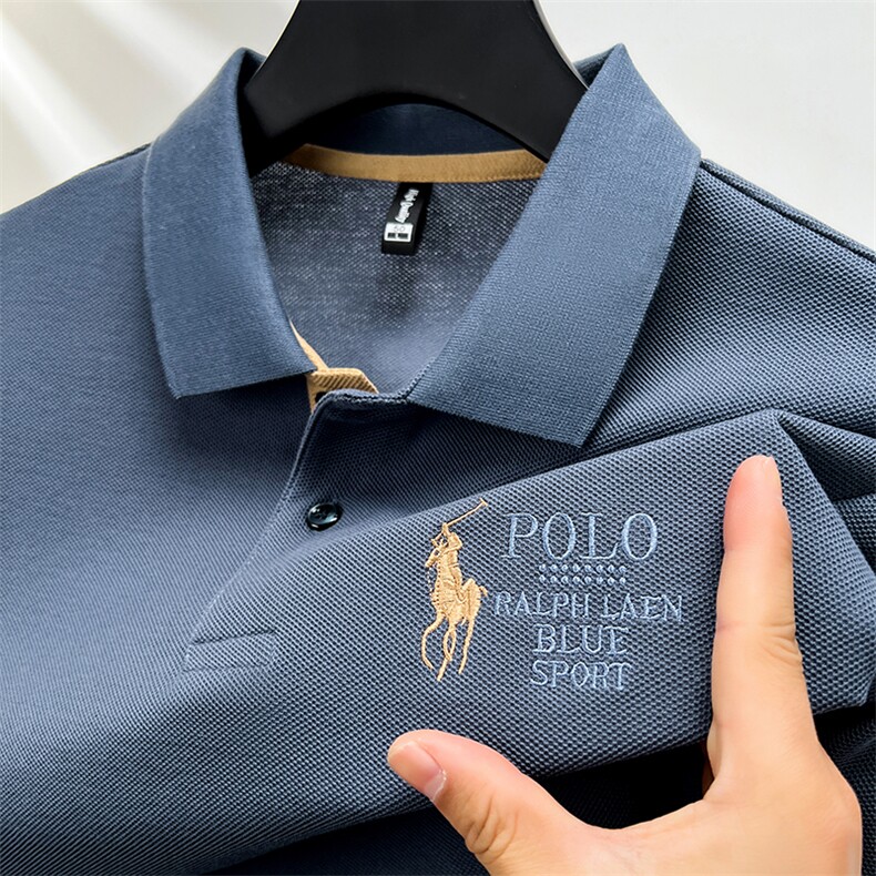 纯棉Polo衫男短袖夏季商务休闲体恤翻领全棉半袖T恤上衣男潮，男装Polo衫，电商B212（原钱塘6029）