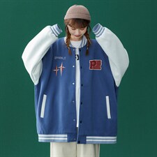 中性风2026秋季新款小天使印花港风宽松棒球服夹克外套G97p65控88，男装夹克，A247A