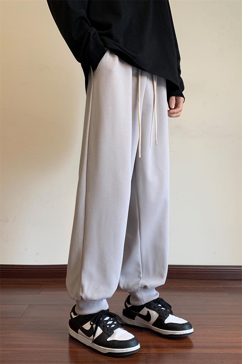 港风休闲裤男宽松拖地束脚裤卫裤KP721P40,男装休闲裤,星座1204-3