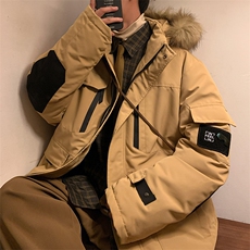 港风2026新品冬季宽松棉服派克服毛领冬装加厚外套D010-P145，男装棉衣，星座717