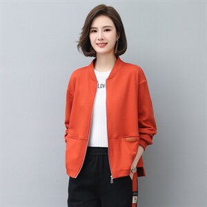 女士休闲卫衣2025春秋新中年妈妈开衫卫衣外套图片
