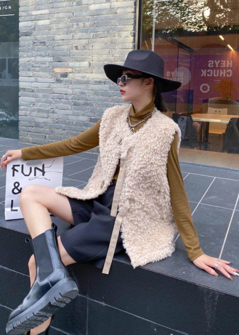 皮毛一体马甲，女装马甲，秋莎明月