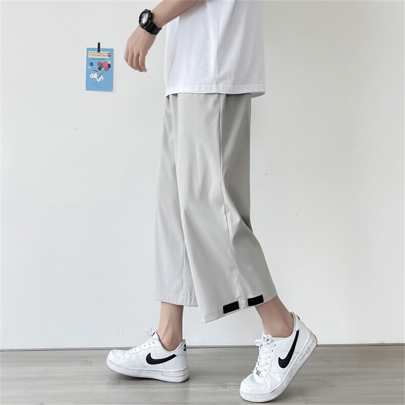 ins薄款休闲裤2021宽松直筒九分裤子阔腿裤男夏季潮流K514-P22,男装休闲裤,星座512-2