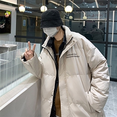 冬季假两件双门襟印花贴标白鸭绒羽绒服Y5804-p190【特价】，男装羽绒服，电商A007