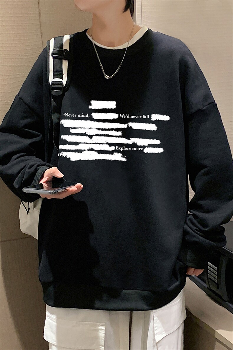 圆领卫衣男超大码胖子肥佬大号长袖t恤S6445-P28,男装卫衣,电商A040
