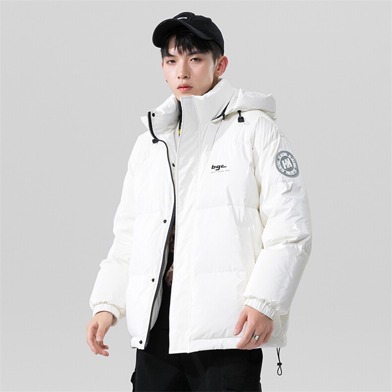 日系白鸭绒22冬季潮流亮面炫彩加厚保暖连帽羽绒服YR100P255控298,男装羽绒服,电商A247-1