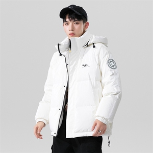 日系白鸭绒22冬季潮流亮面炫彩加厚保暖连帽羽绒服YR100P255控298图片