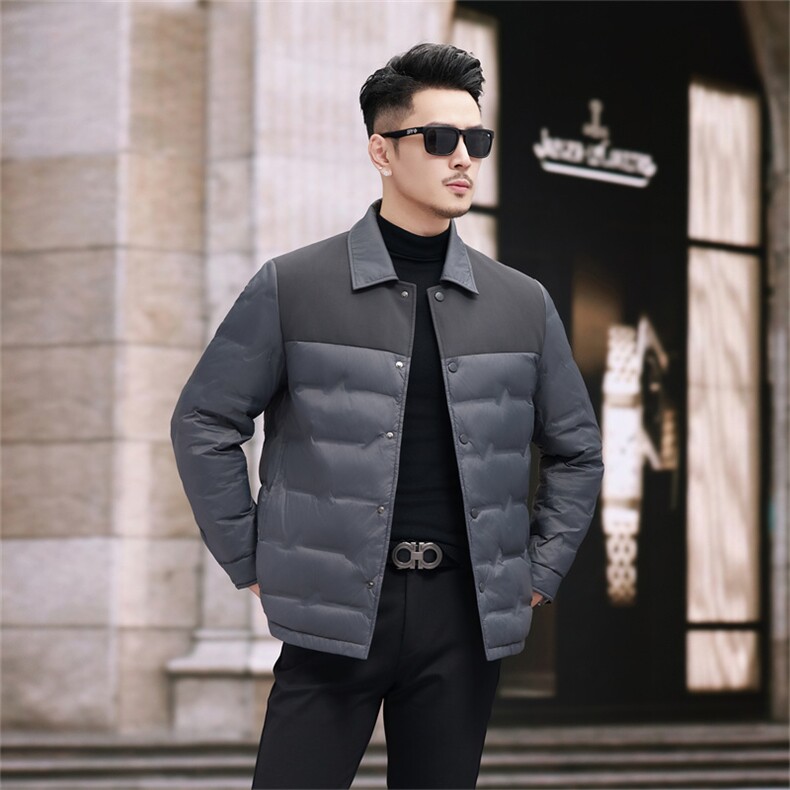 现货新标90绒中青年轻薄羽绒服外套男士秋冬时尚羽绒服夹克图片