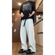 弯刀裤子男款春季拼接设计感阔腿裤宽松直筒运动休闲裤XZK610，男装休闲裤，星座1116A（原606A-3）