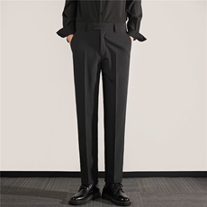 2024新款西装长裤男修身直筒商务休闲裤九分小西裤男K91，男装西裤，星座1116A-2（原606A-1）