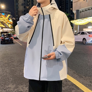 港风上衣拼接多拉链夹克宽松落肩拼色冲锋衣外套 JK831 P78图片