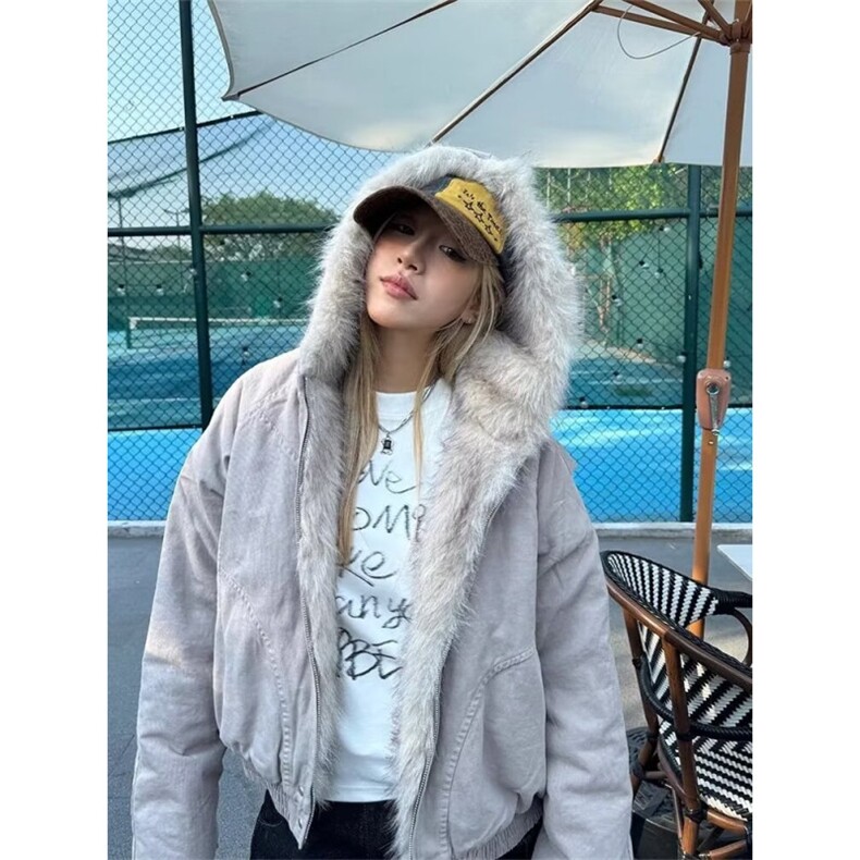【网图现货】座山雕毛领棉外套男JK79/P115图片