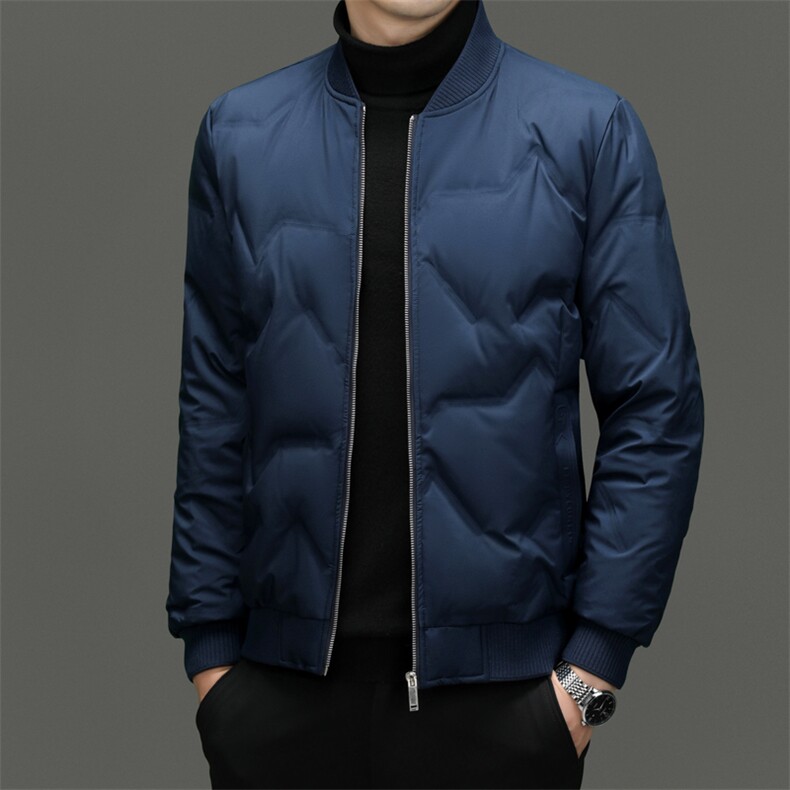 秋冬季短款羽绒服男士轻薄保暖棒球服上衣休闲茄克防水外套男图片