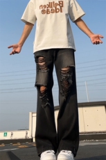 26春款水洗做旧经典百搭长裤复古高街破洞牛仔裤K547TP45控68，男装牛仔裤，电商A102B