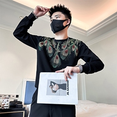 高级感痞帅卫衣外套男圆领印花社会小伙店主风301C-WY38-P58控78，女装短外套，星座301C（原B323）