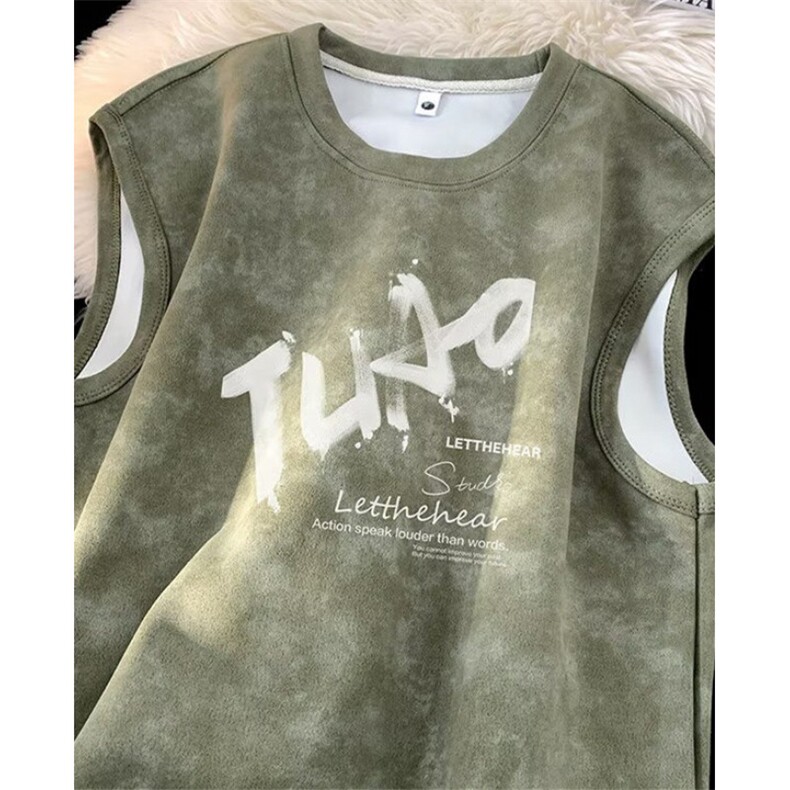 扎染无袖背心男夏季新款ins简约坎肩T恤休闲宽松潮流印花TD688，男装背心/马甲，星座1116A（原606A-3）