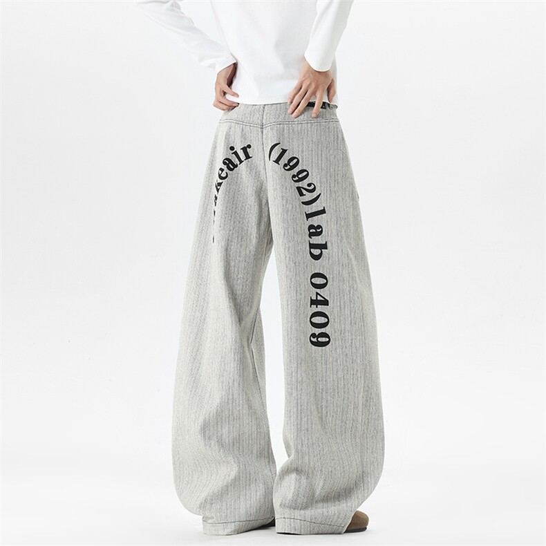 【现货】XZ1218XK055特价P56美式复古字母印花竖条纹休闲裤西裤，男装西裤，星座1218（原611-3）