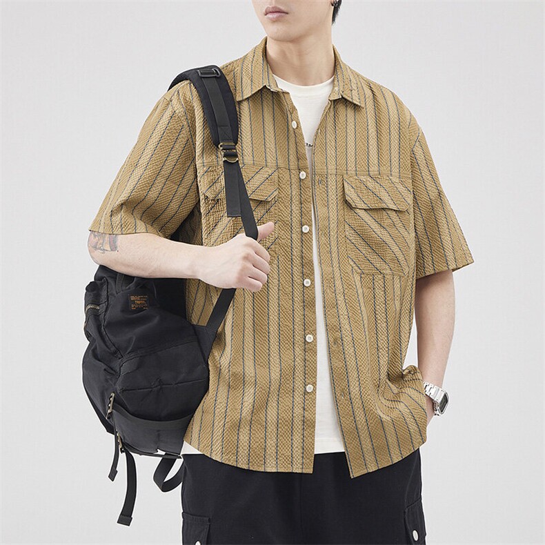 定织提花泡泡纱面料定制图案男休闲衬衫外套A329-Z236-P65,男装衬衫,电商A329