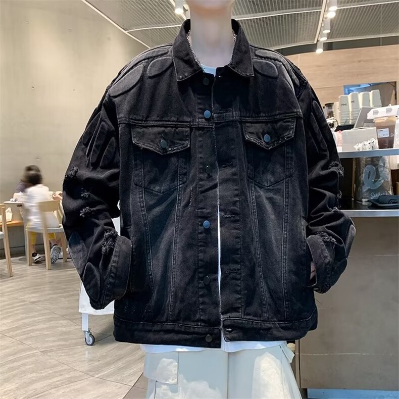 牛仔夹克男春秋季港风宽松百搭工装外套潮流复古上衣JK0828-P90图片