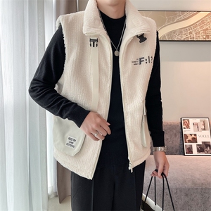 2024冬季加厚羊羔毛立领棉马甲背心外套男M501-p115控165图片
