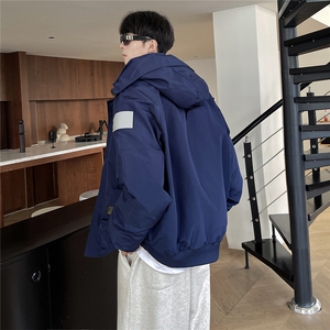港风连帽可脱卸毛领工装棉衣男大码潮流棉衣男MY77917P138控198图片