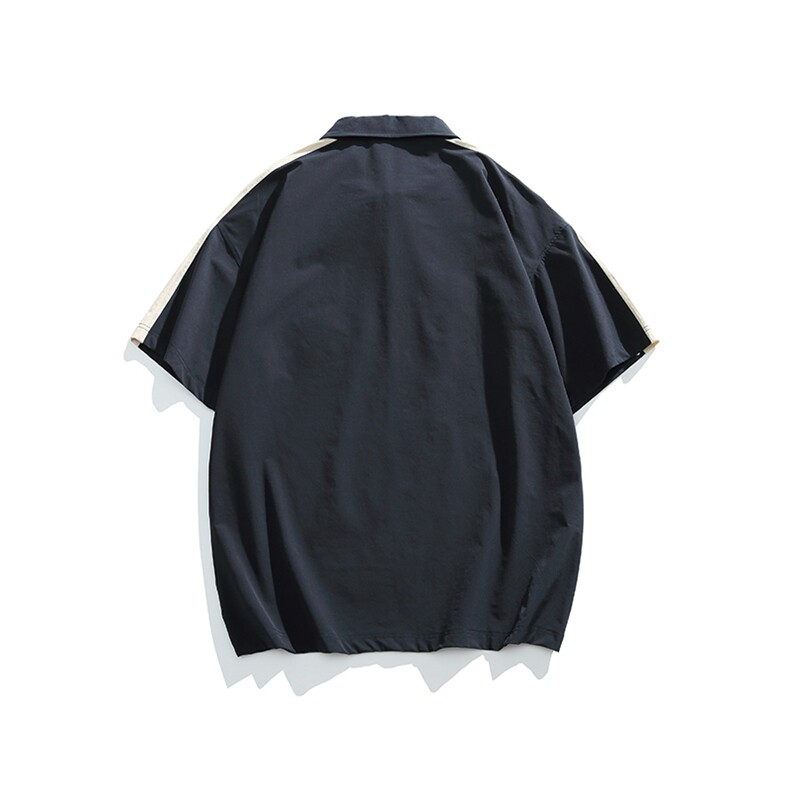 2025夏季新款男日系潮牌拼色polo衫宽松翻领短袖T恤PL66-F55,男装Polo衫,电商A101（原外27）