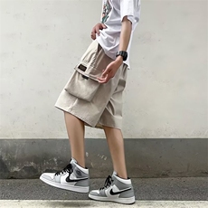 夏季百搭工装短裤oversize日系简约宽松五分直筒休闲学生港风中裤，男装牛仔裤，星座601-2