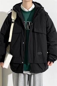 冬上新加棉休闲棉服潮青少年连帽棉衣外套男女 8318-P130控价178图片