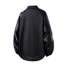 美式翻领POLO衫大码M-5XL插肩拼接V领球衣长袖T恤T78096P48控78，男装Polo衫，星座226-1