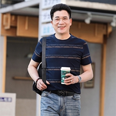 夏季新款中年男士短袖t恤薄款男装时尚休闲修身打底衫上衣服体恤，男装T恤，电商B212（原钱塘6029）