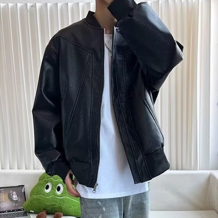 K641-P652025秋季新款男士皮衣夹克新款外套修身韩版时尚上衣,男装夹克,电商B323A