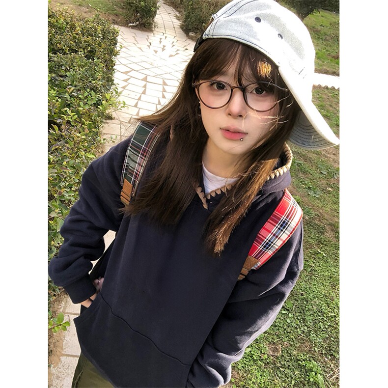 抖音得物高品质二开25秋冬美式重磅宽松纯色连帽贝壳刺绣卫衣W63,男装卫衣,电商A486