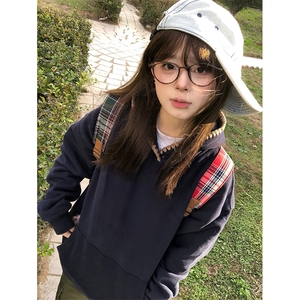 抖音得物高品质二开 25秋冬美式重磅宽松纯色连帽贝壳刺绣卫衣W63图片